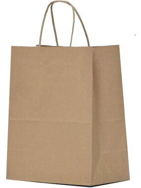 Brown Recycled Paper Gift Bags with Handles - Eco-Friendly Shopping Bags, Bulk